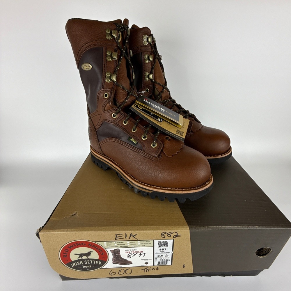 Irish Setter Elk Tracker 882 Mens Hunting Boots 600g Insulated Brown Leather 8.5